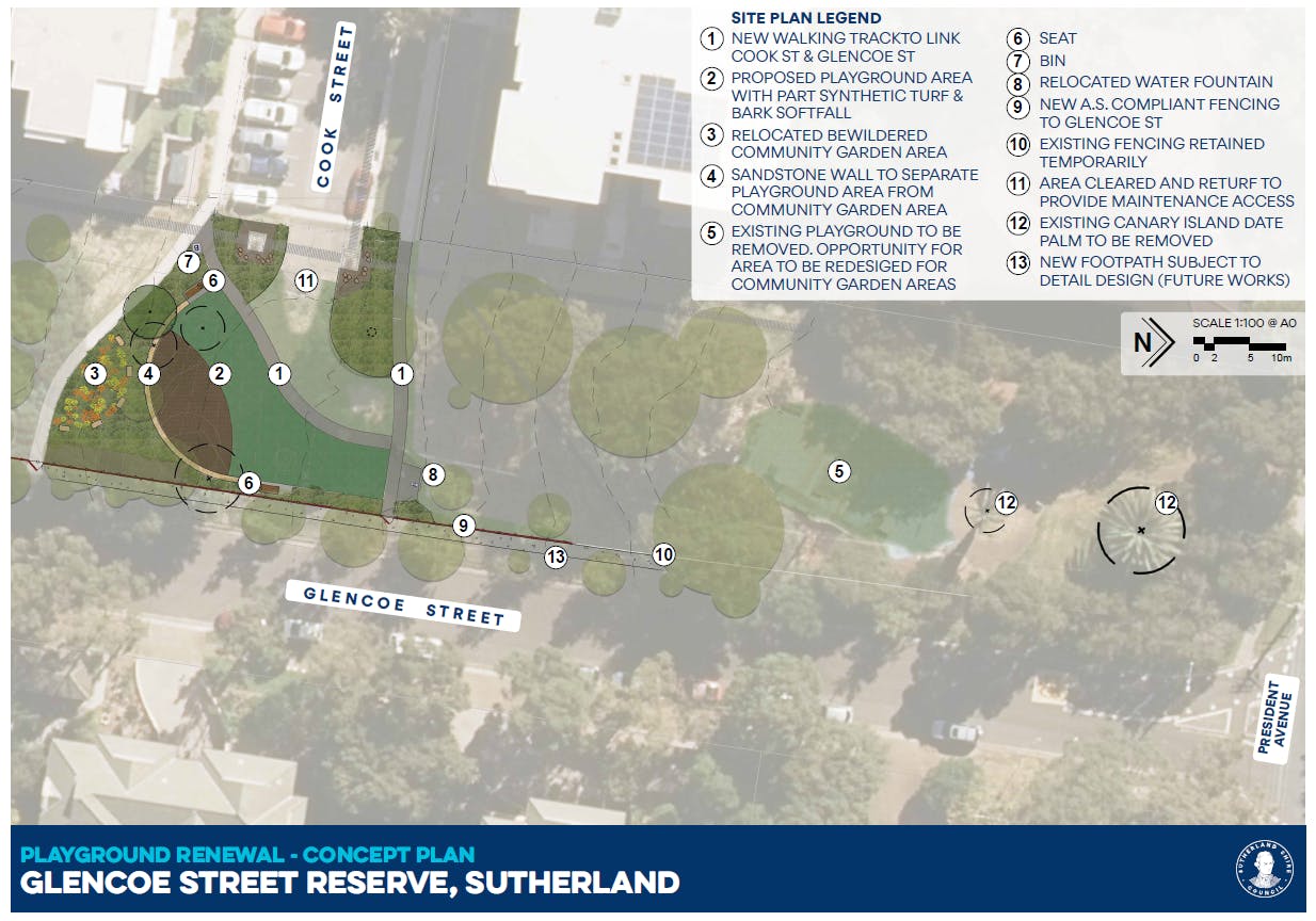 Glencoe Street Reserve concept plan Sep 2021