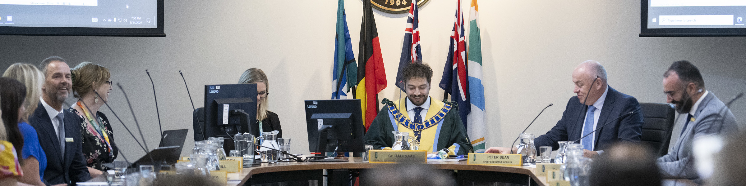 Council Meeting - Councillors sitting in the Kingston Chamber