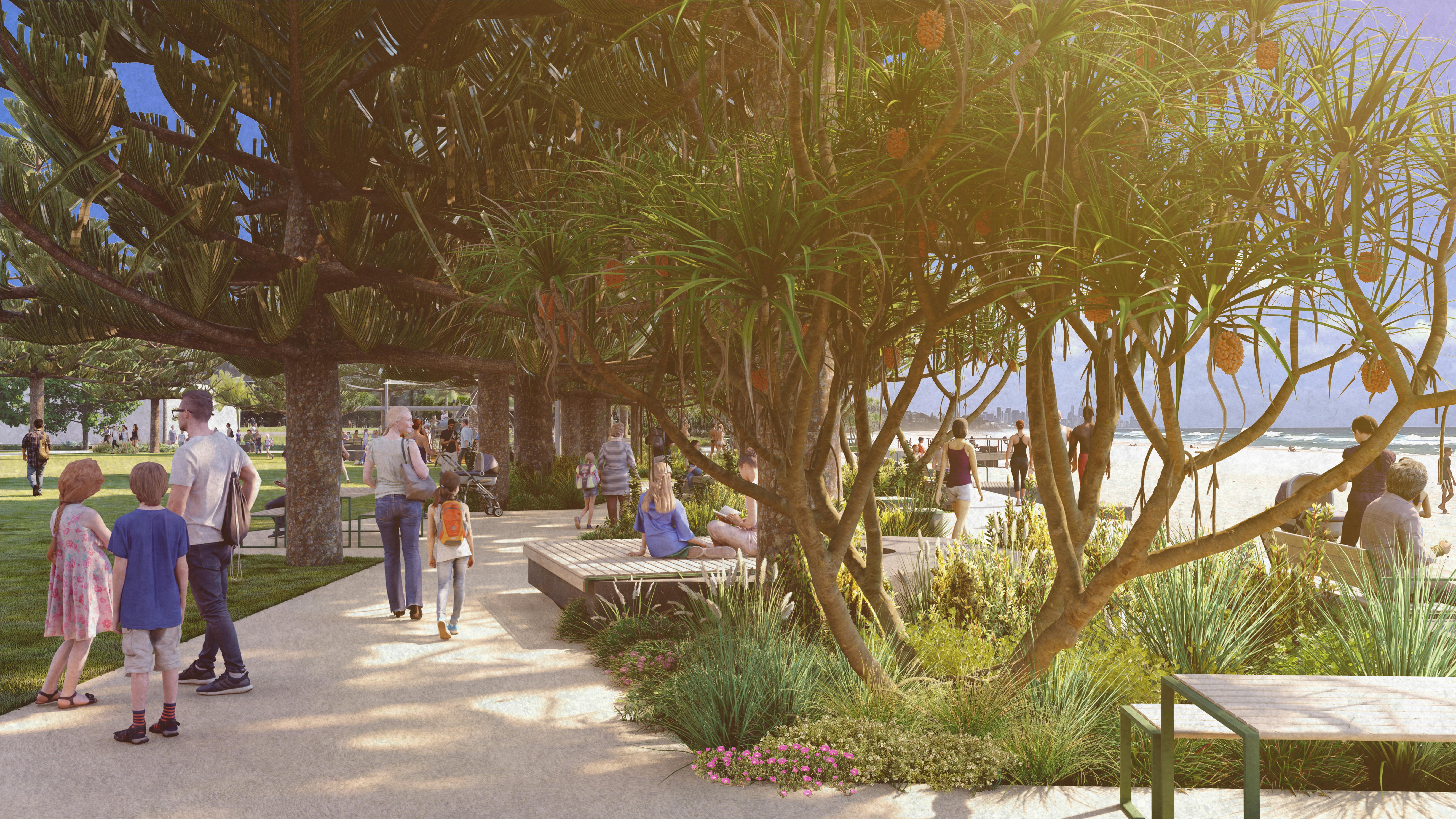 Justins Park Promenade and Norfolk Pines.jpg