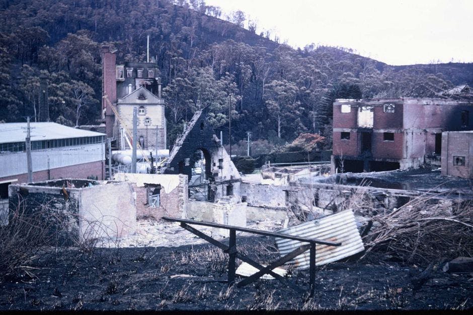 Cascade Brewery after 1967 bushfire