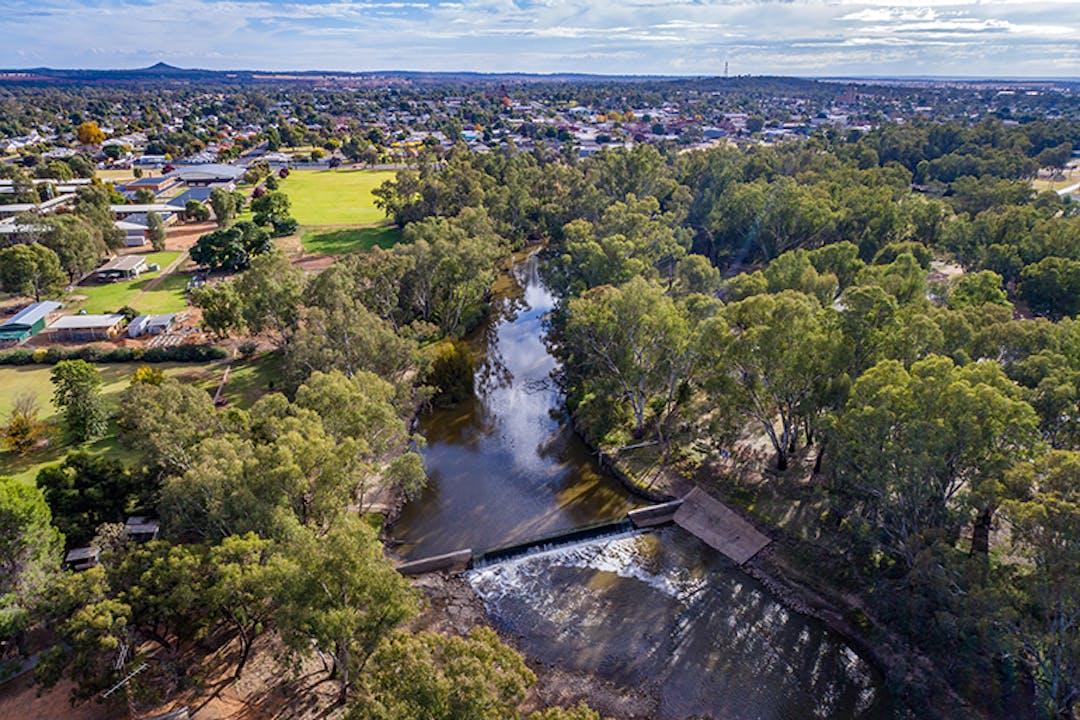 Aerial view of Condobolin, New South Wales