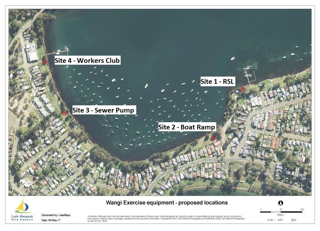 Proposed location of exercise stations