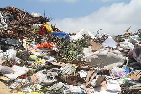 Organic Waste Mixed With General Waste In Landfill