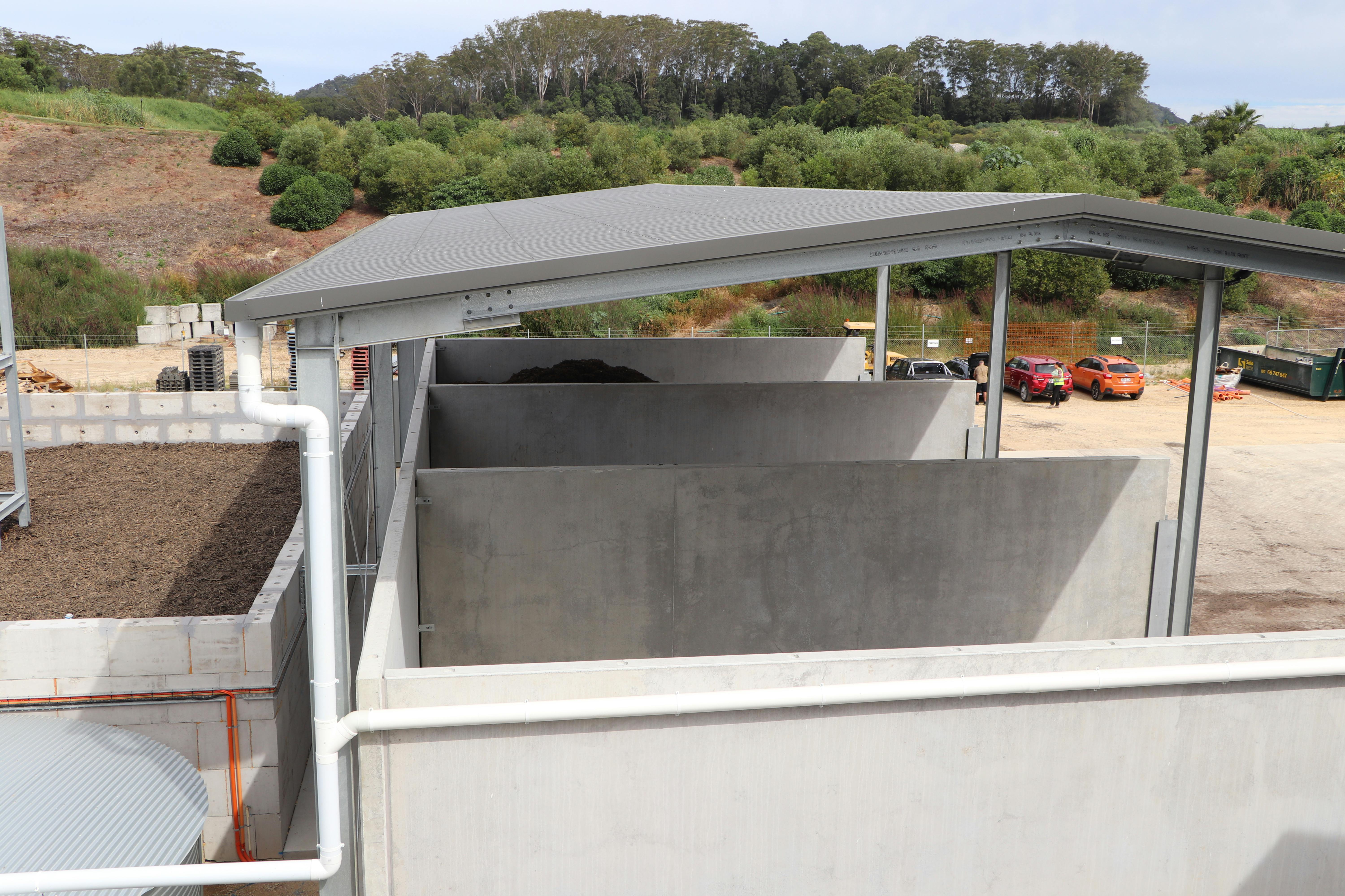 Storage bays for processed organic waste - compost.JPG