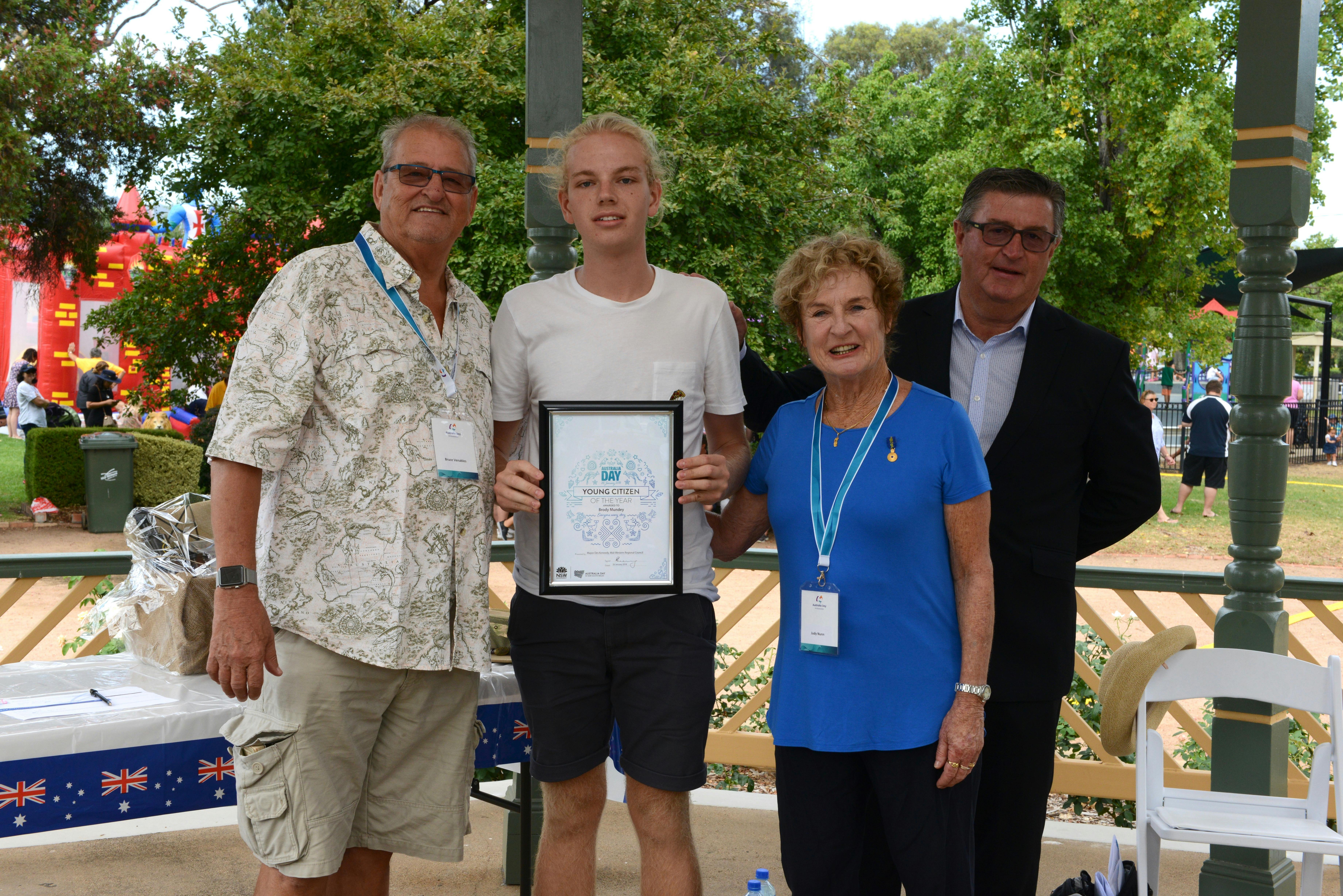 Young Citizen of the Year Brody Mundey