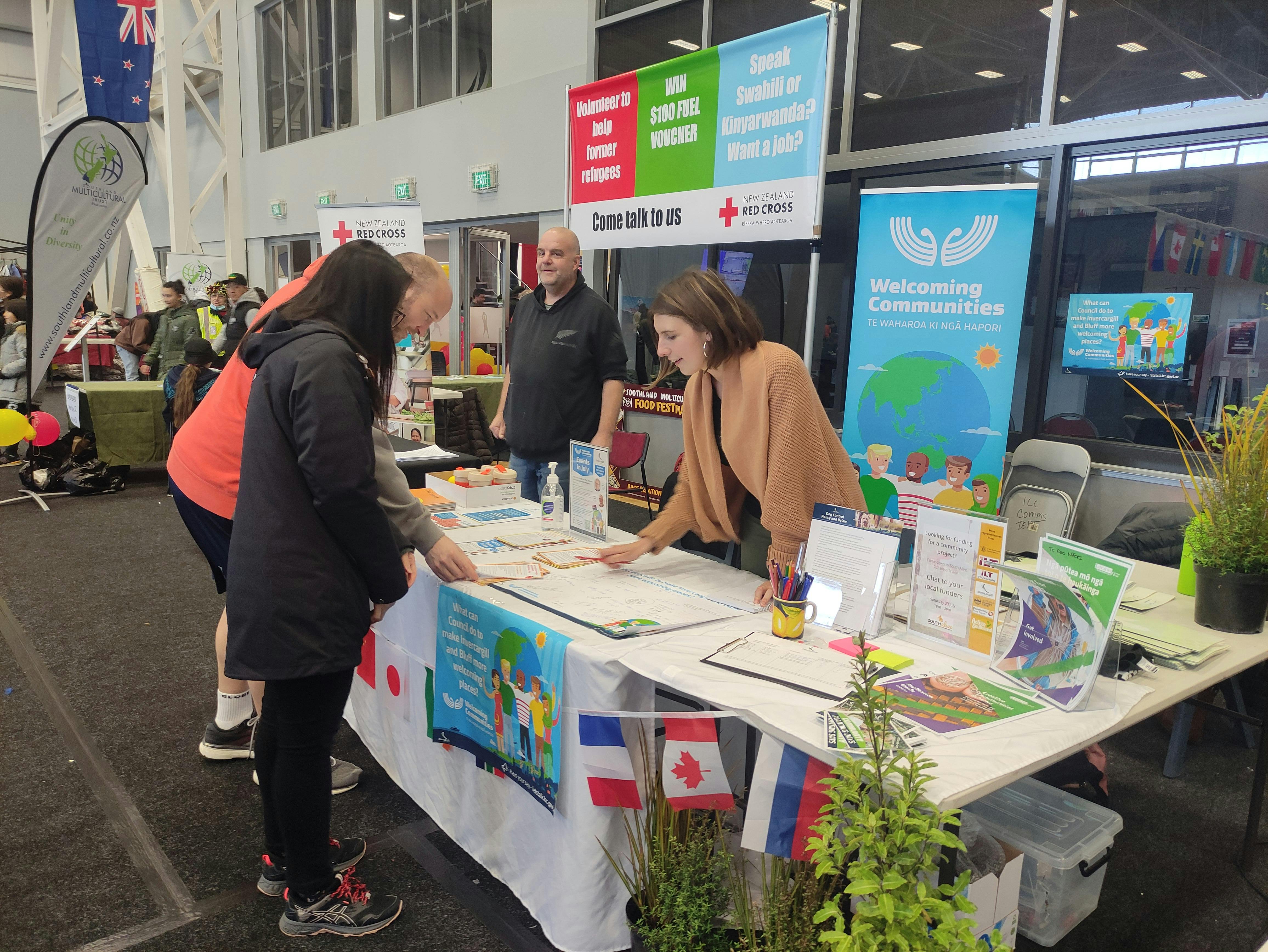 9 July 2022 - Welcoming Communities stand at the Southland Multicultural Food Festival