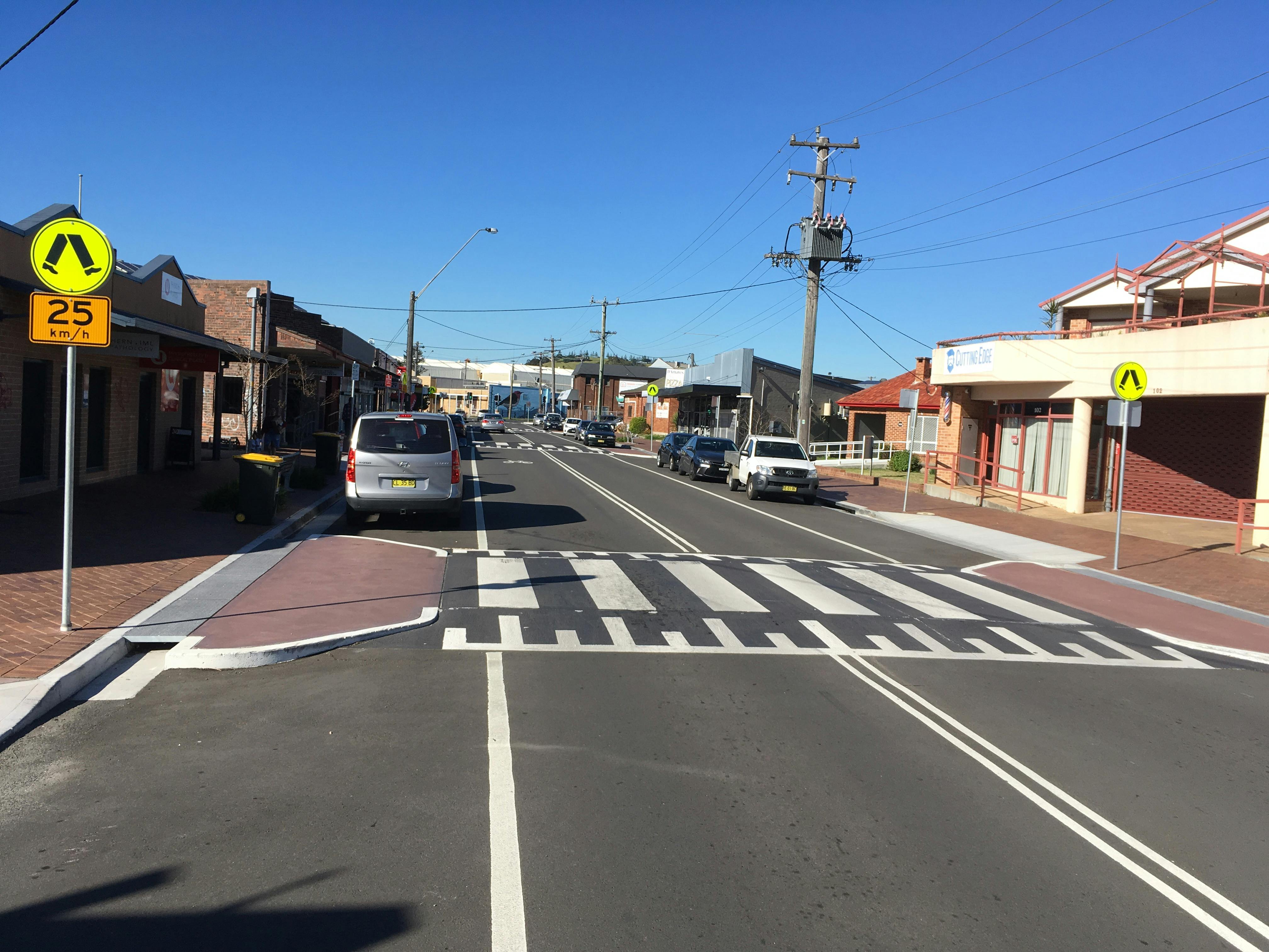 central road unanderra pedestrian crossings