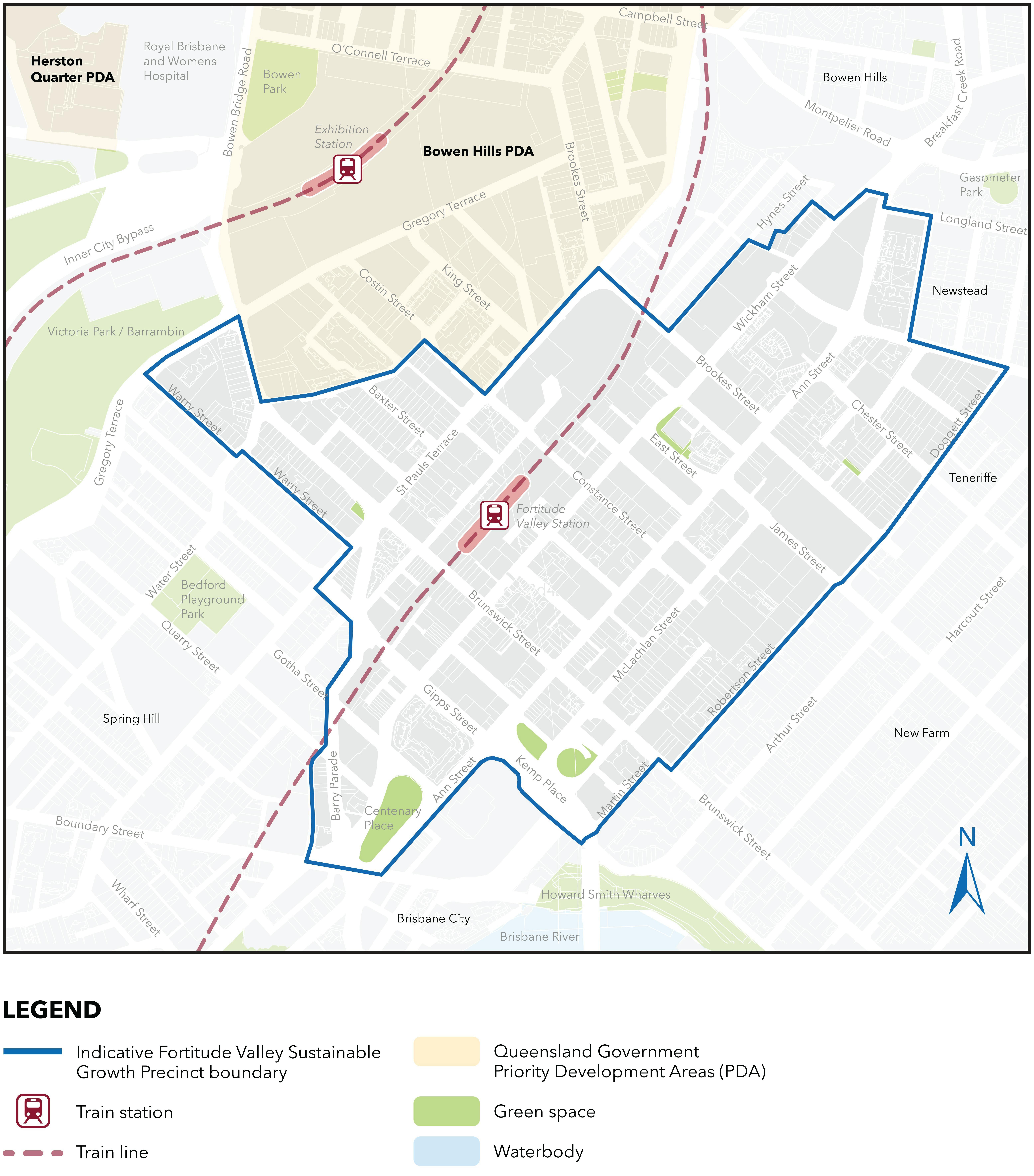 Fortitude Valley Sustainable Growth Precinct boundary