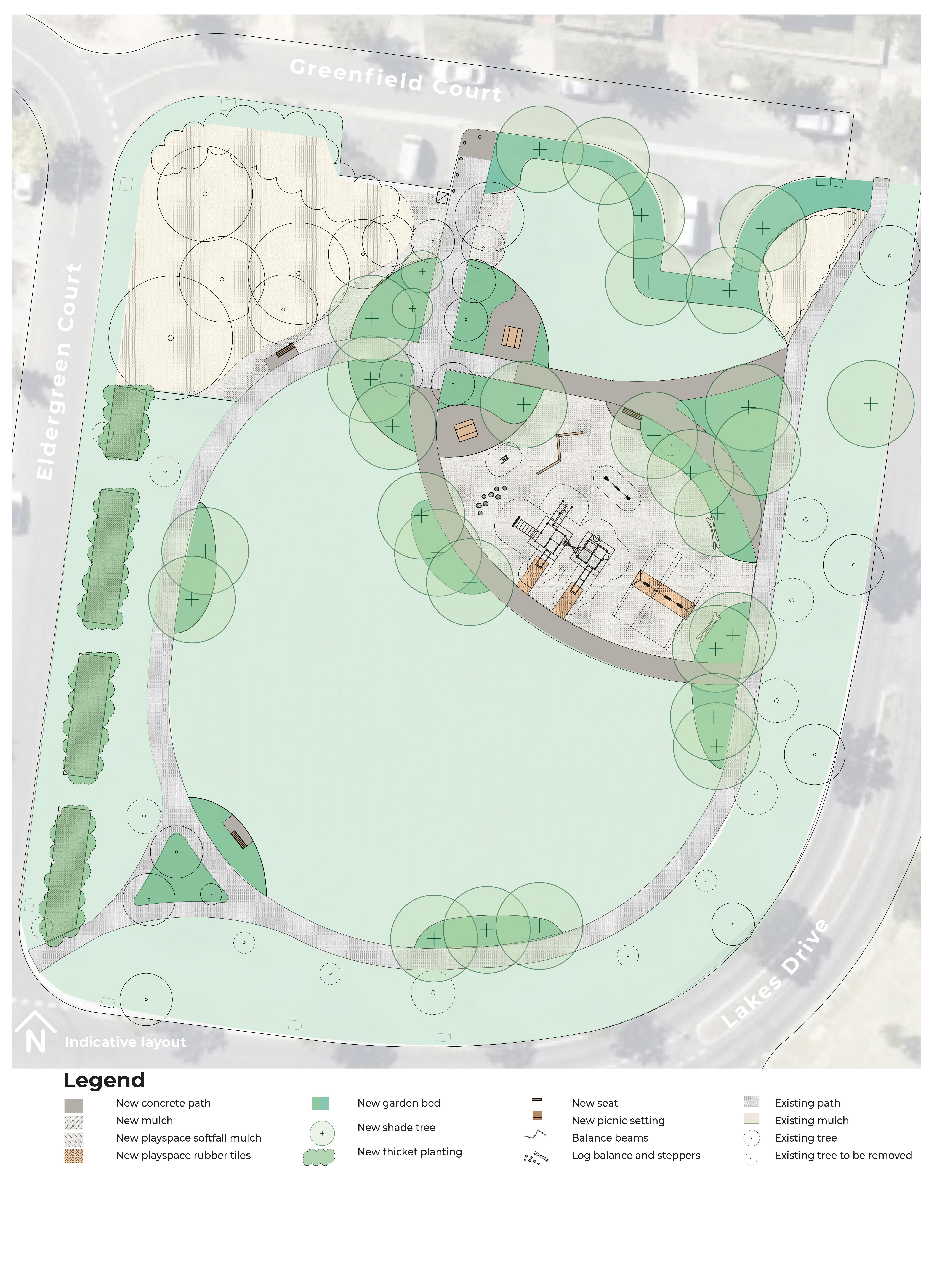 Greenfield Court Reserve - Play & Landscape Concept Plan
