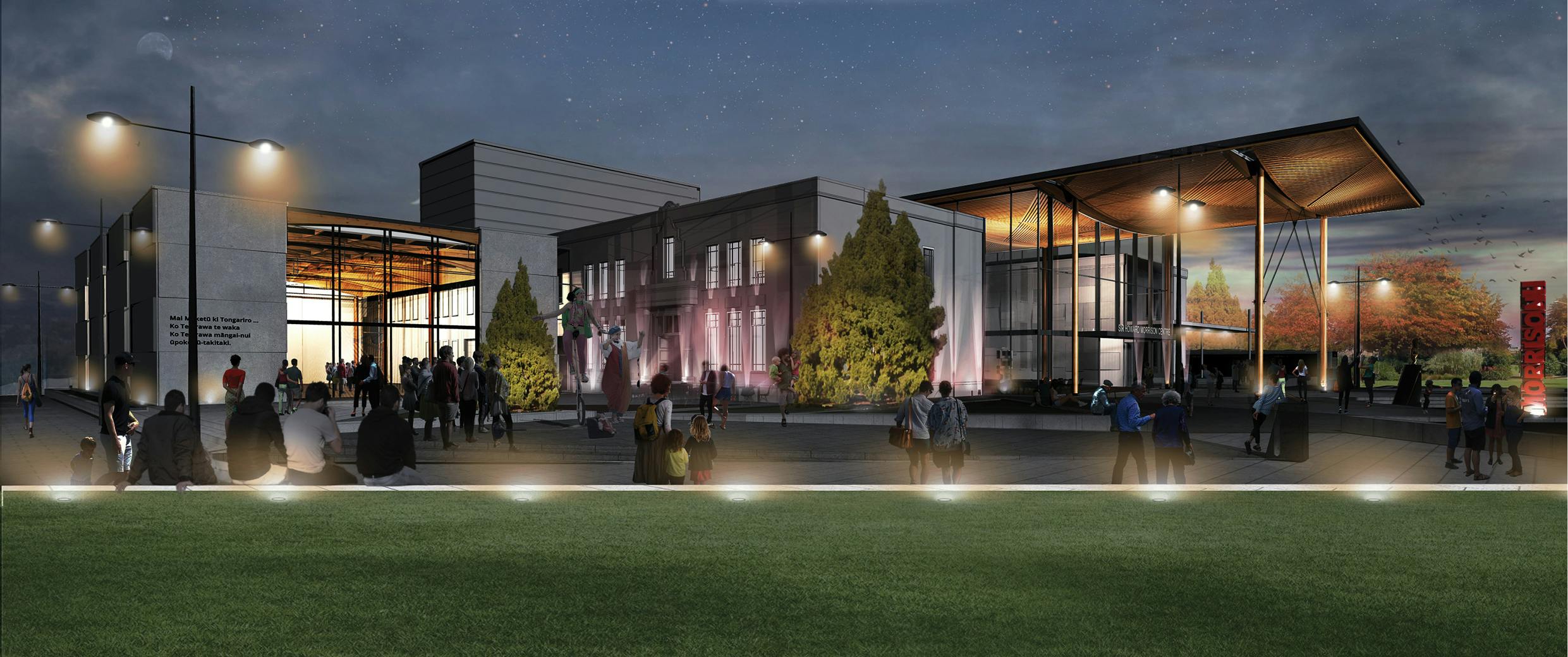 Artists Impression Of The Sir Howard Morrison Centre By Night Including Option Two Courtesy Of Shand Shelton
