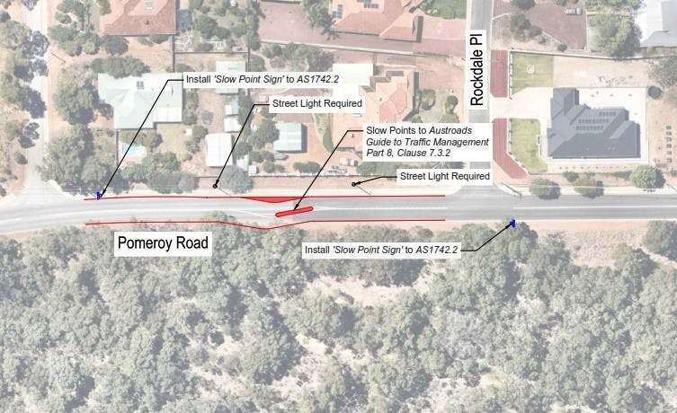 Proposed Changes: Pomeroy Road west of McNabb Place. 
