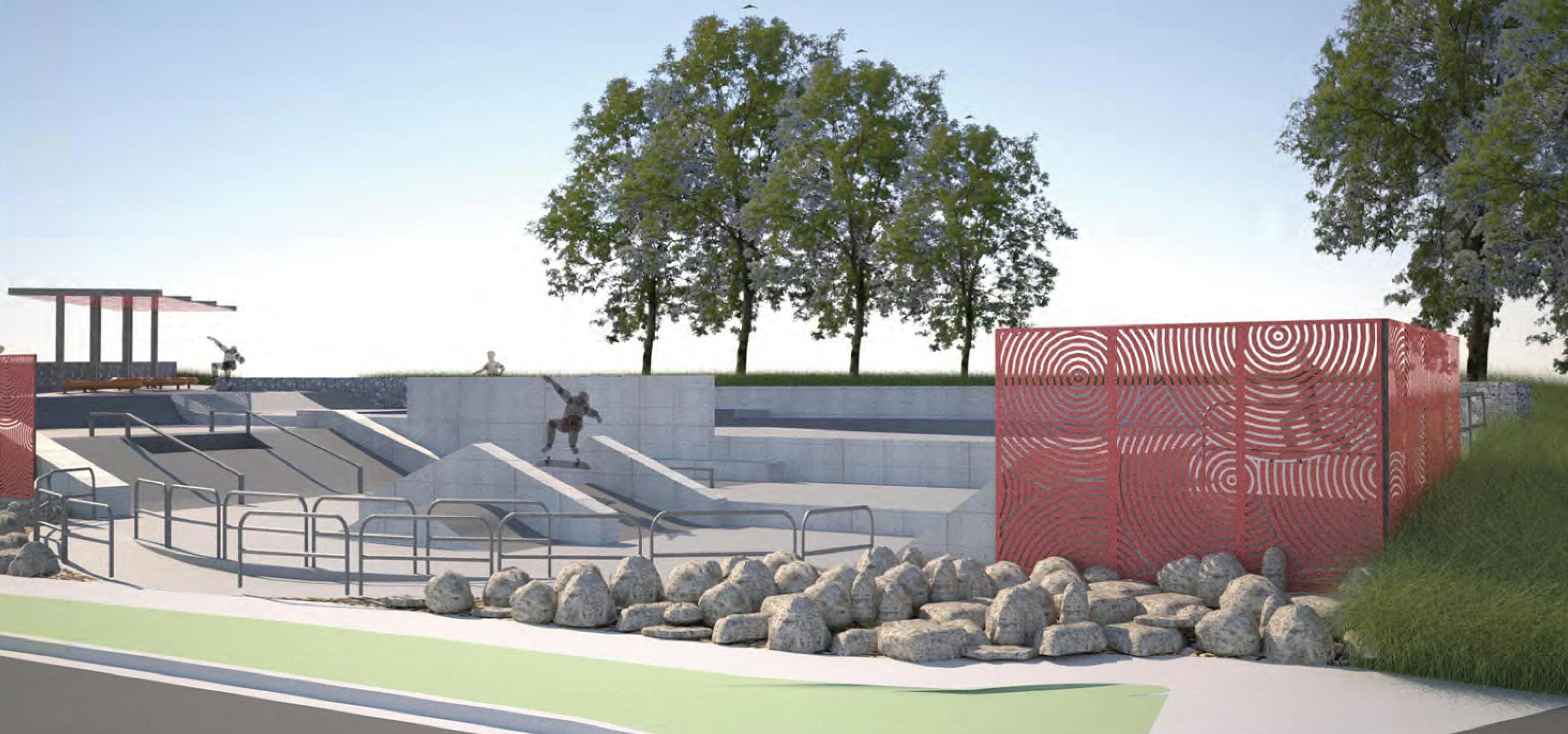 Proposed skate park, perspective 1