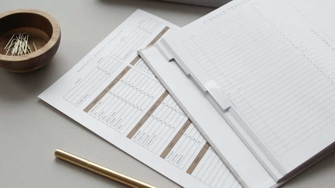 Paperwork on office desk