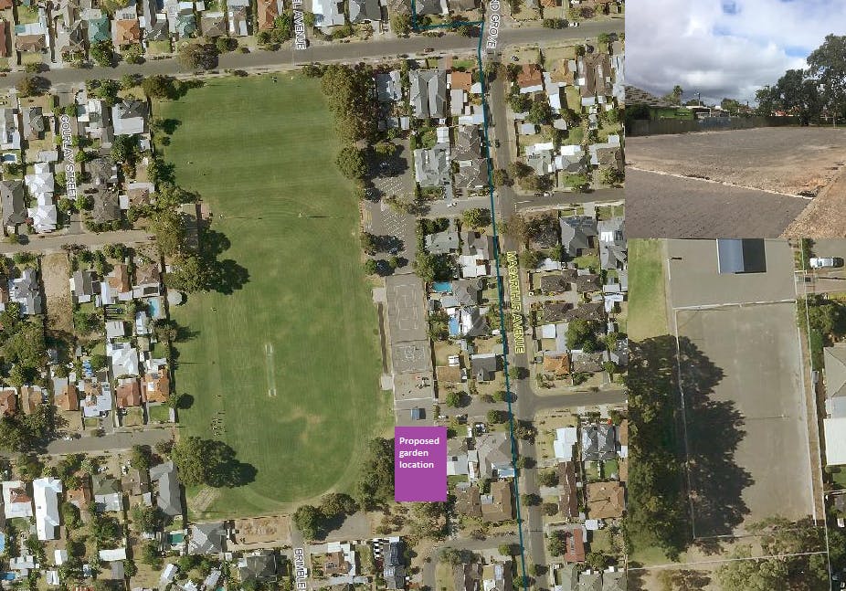 Bowker Oval Reserve- proposed garden location