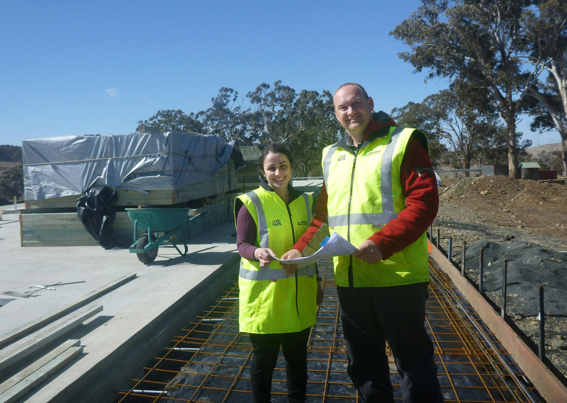 Day In Our Shoes participant Sanaz Alian with Council’s Building Surveyor Matt Rees.