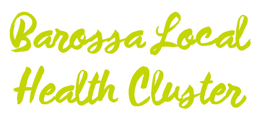 Barossa Local Health Cluster in Lime Green Script 