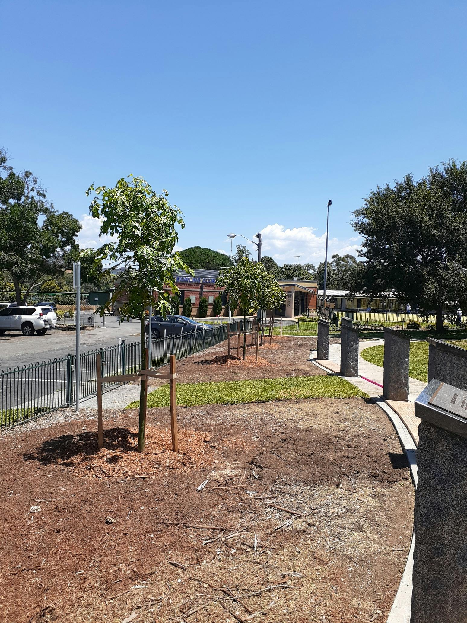 Trees planted and the gardens to be completed
