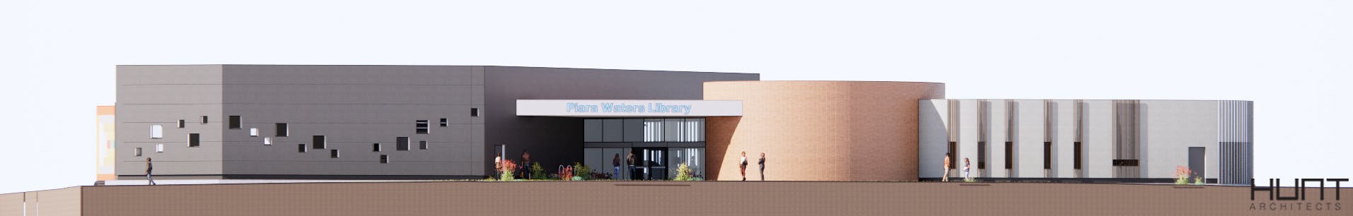 Artist Impression: full front elevation of Piara Waters Library