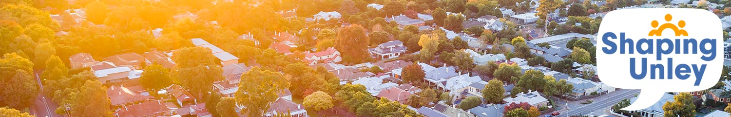 aerial view of Unley streets trees houses
