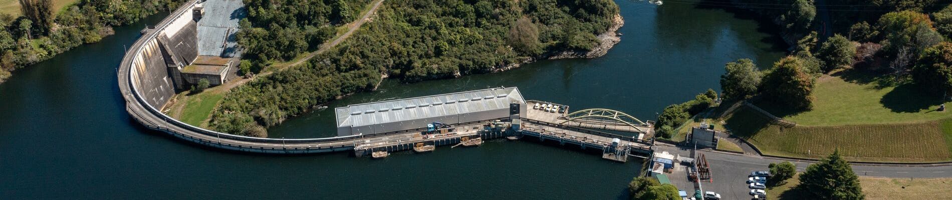 Image of a dam on a lake