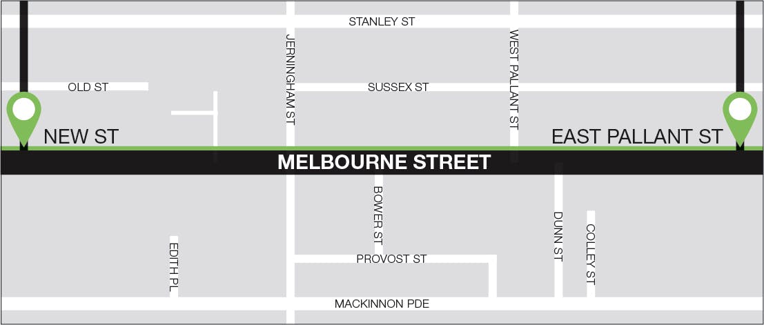 Melbourne Street   Pilot Area