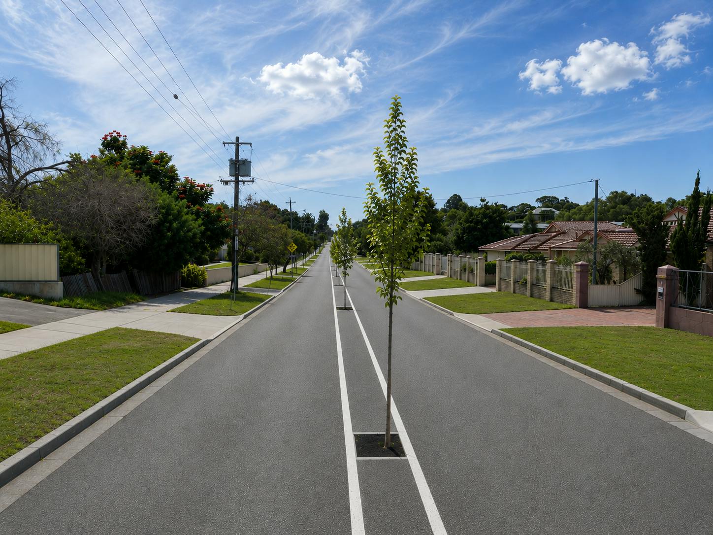 Concept Image of street tree on central median
