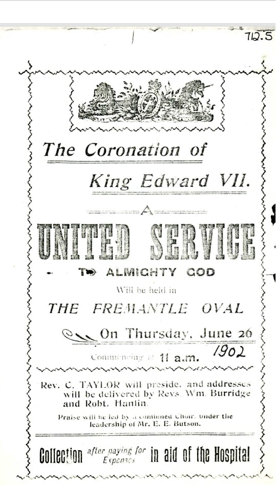 United Service  to mark Coronation King Edward VII Thursday June 26 1902