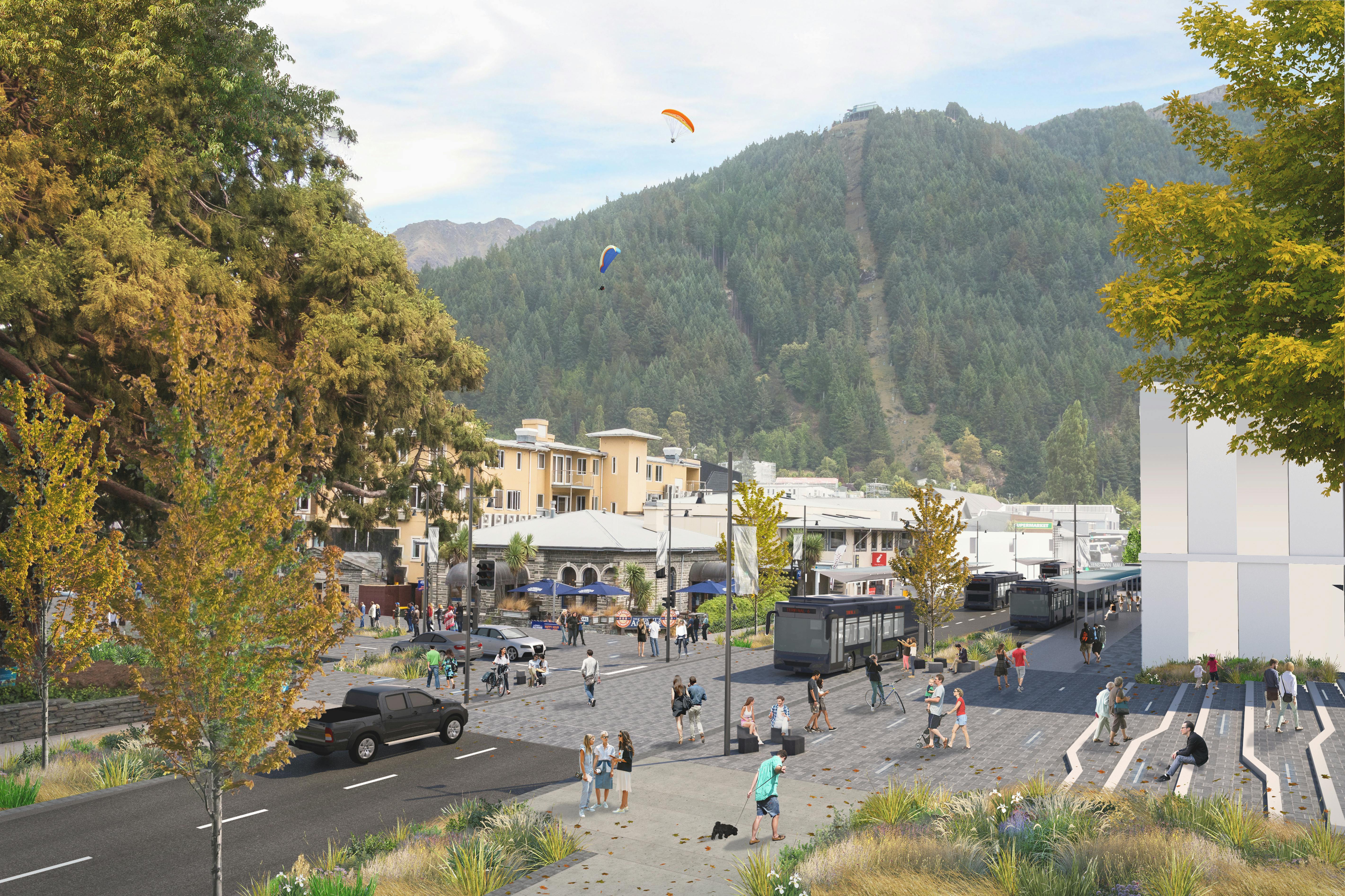 Artists impression showing how Stanley Street could look in the future as part of the proposed Project Manawa development.