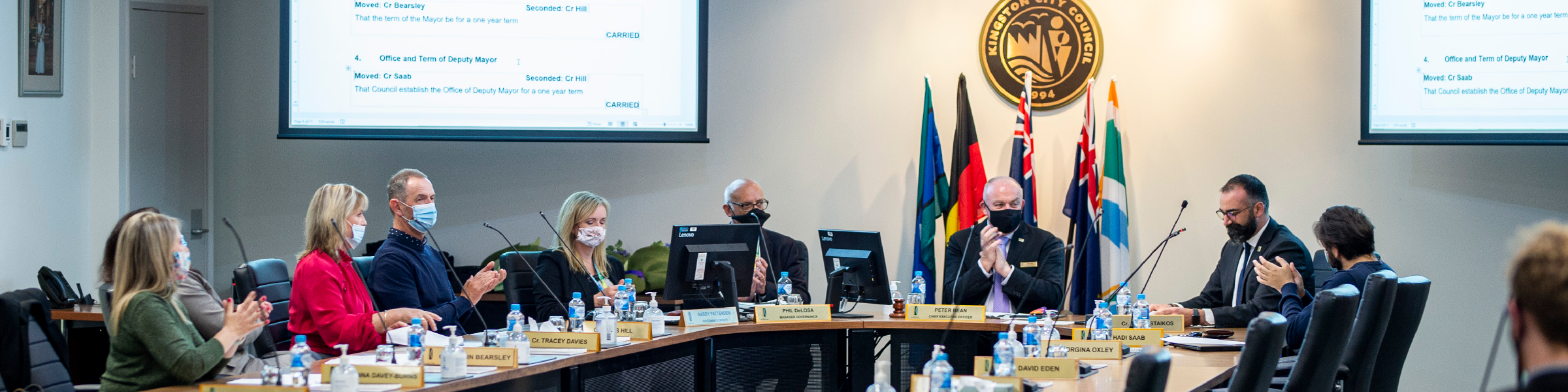 Council Meeting - Councillors sitting in the Kingston Chamber