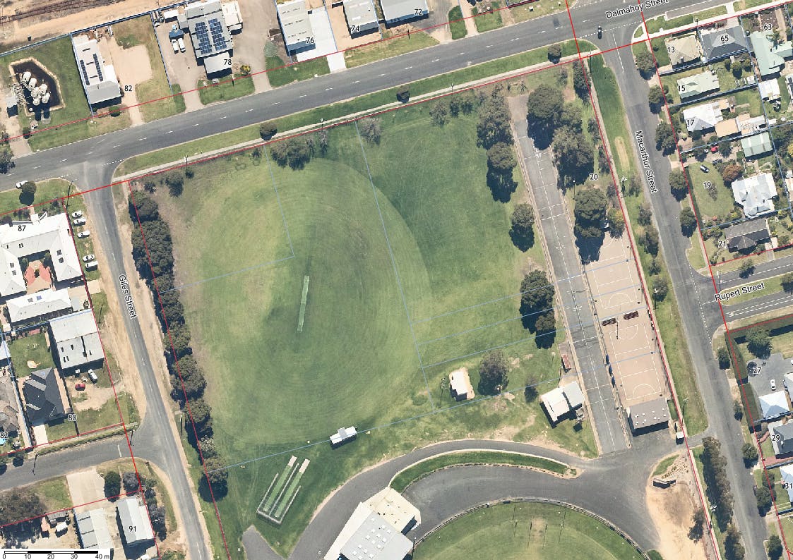 Bairnsdale city oval lighting upgrade - aerial