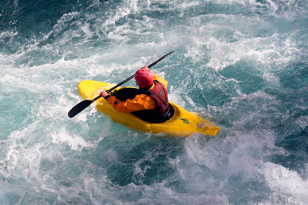 Whitewater kayak competitor