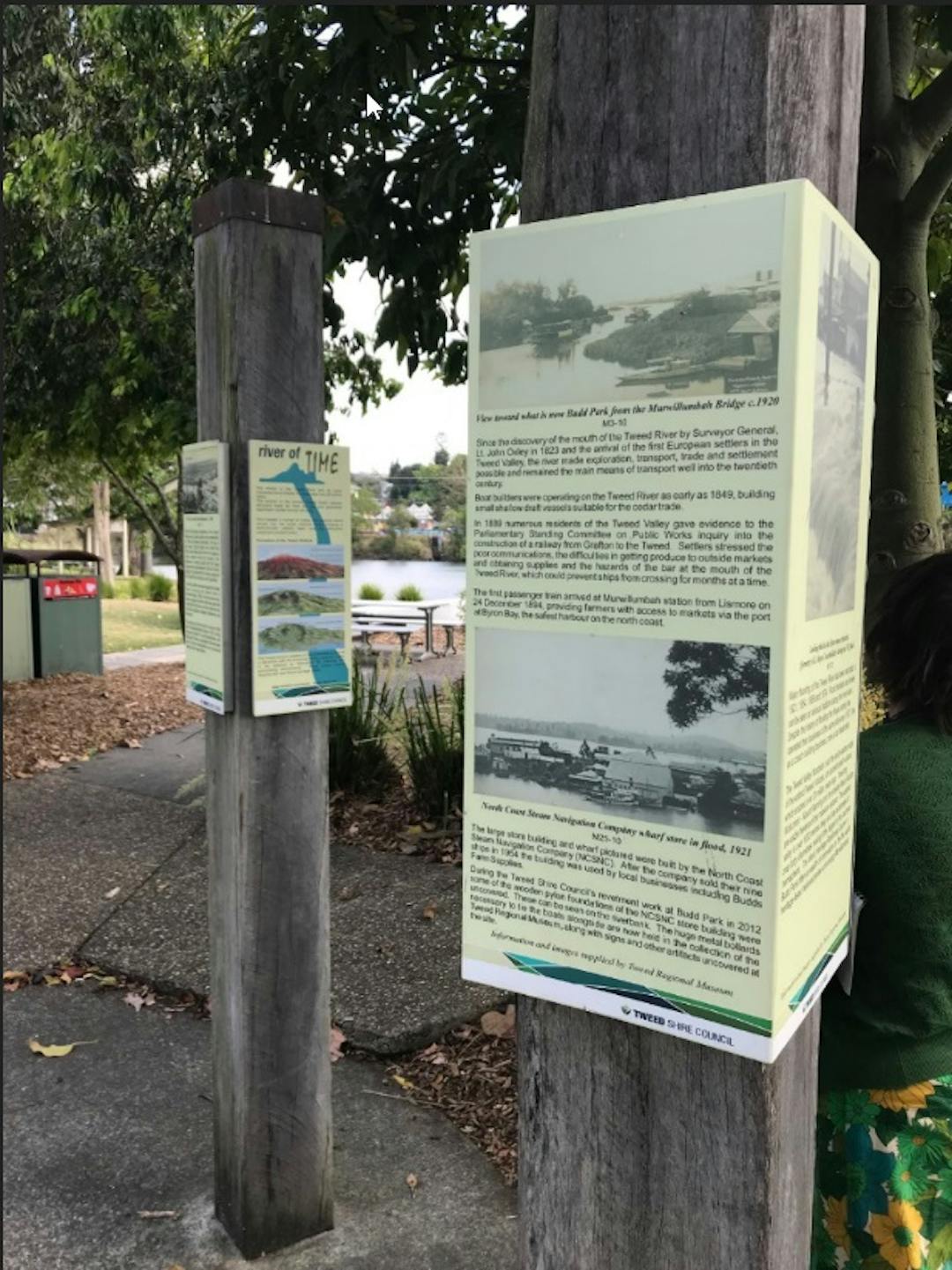 Flood markers will be attached to timber girders like these ones.