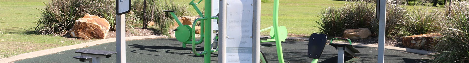outdoor gym equipment installed at a park