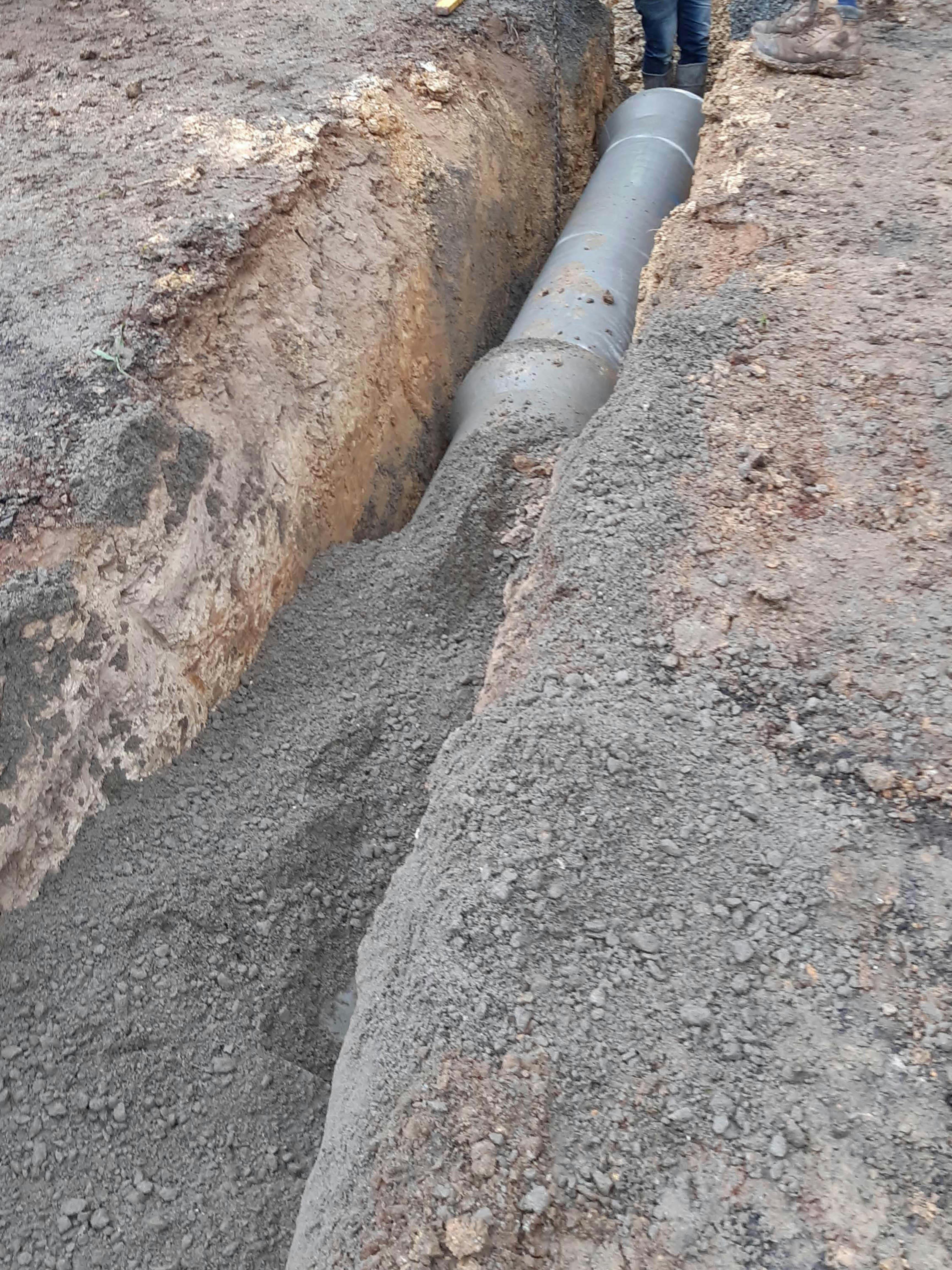 Underground drainage is being installed as part of the Jumping Creek Road upgrade.