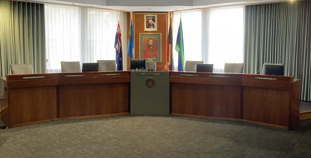 Photo of inside the Council Chambers