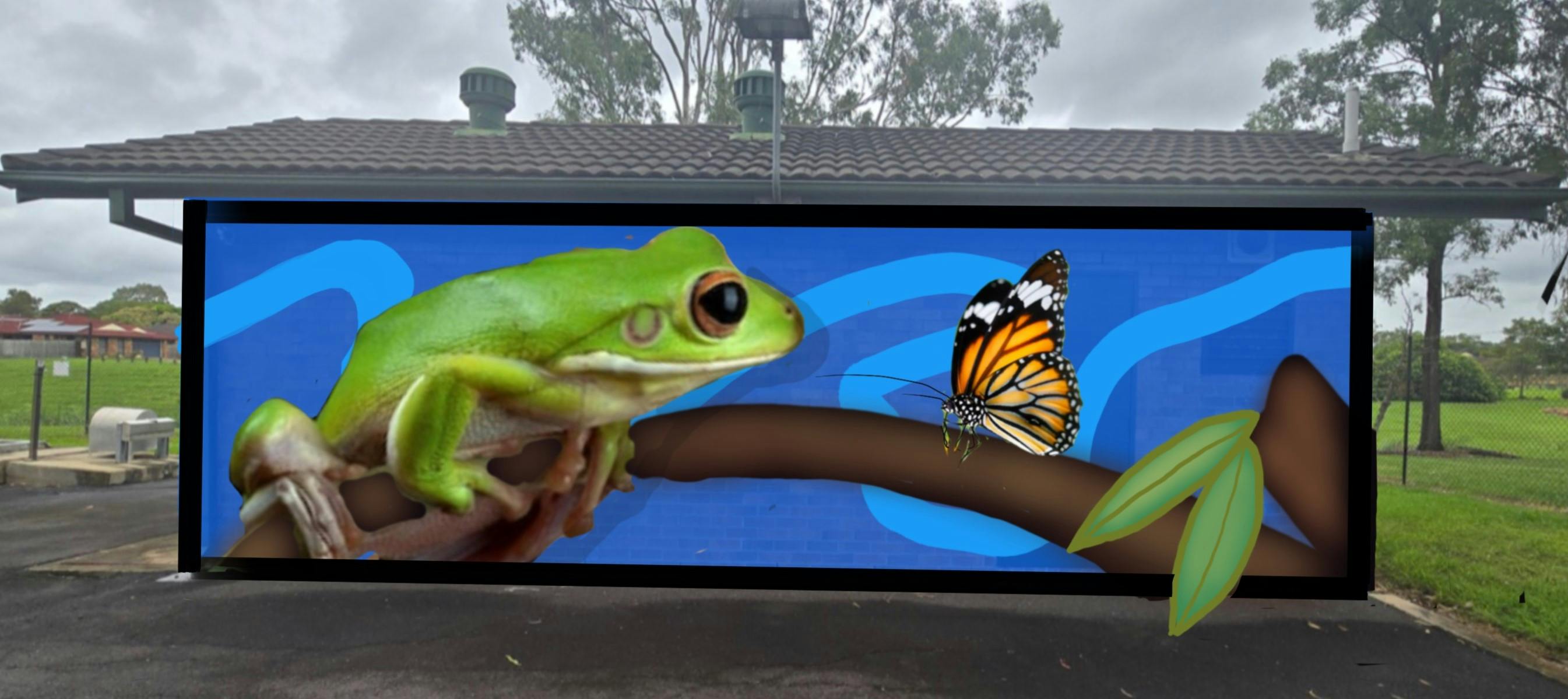 Front side: Option 1 - frog and butterfly