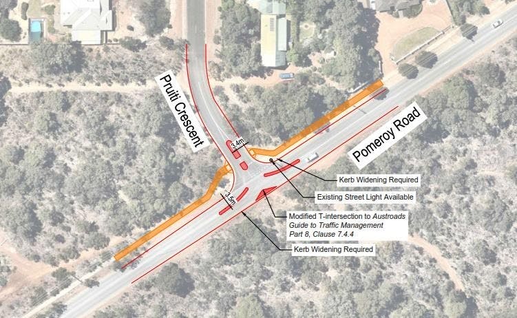 Proposed Changes: Intersection of Pomeroy Road and Pruiti Crescent