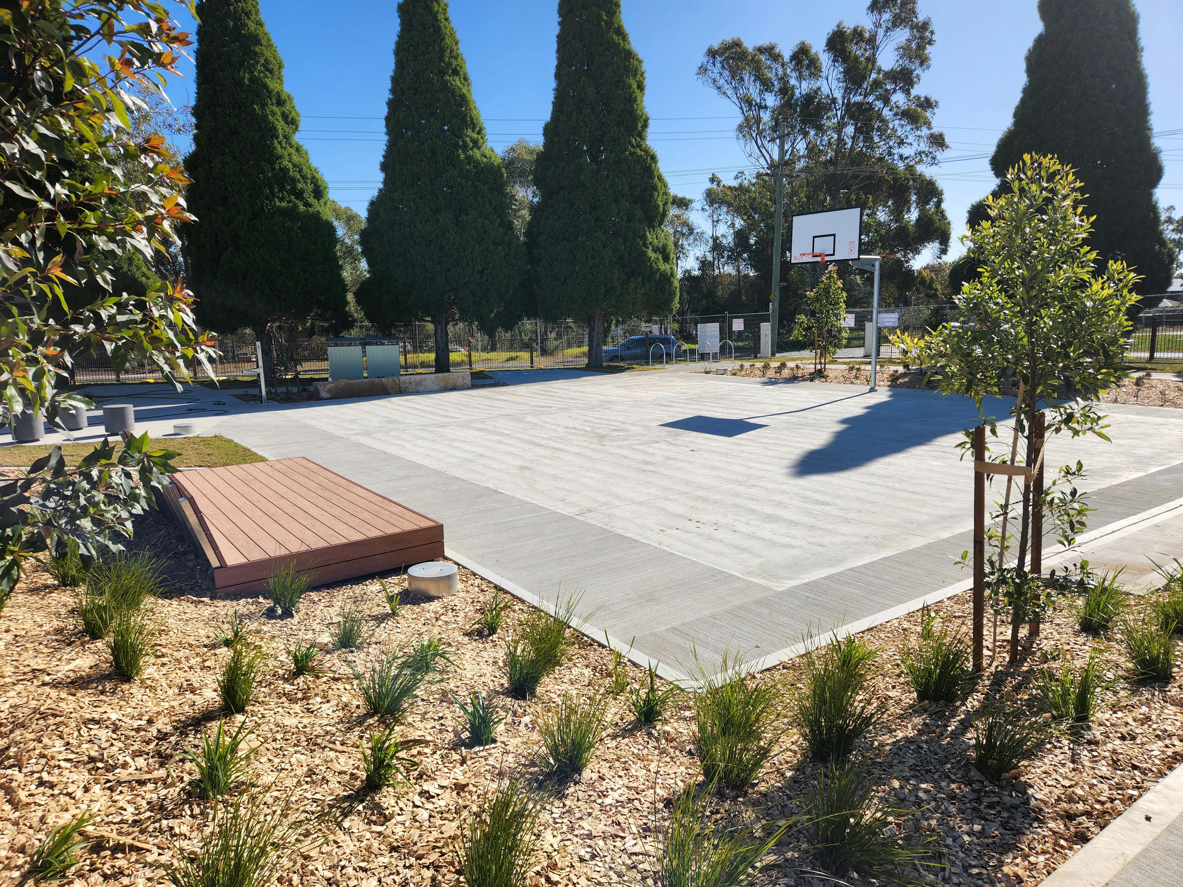 Basketball half court at Telopea Park Youth Zone