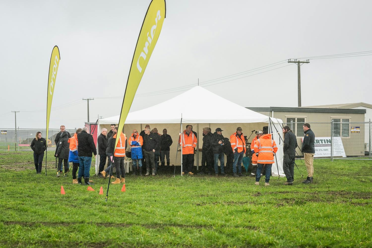 Sod-turning a the Norwood grid exit point