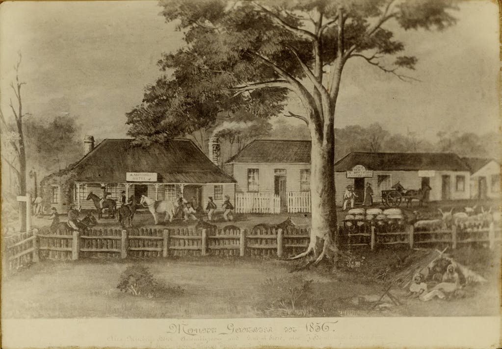 old illustration of colonial Mount Gambier street in the Civic Centre