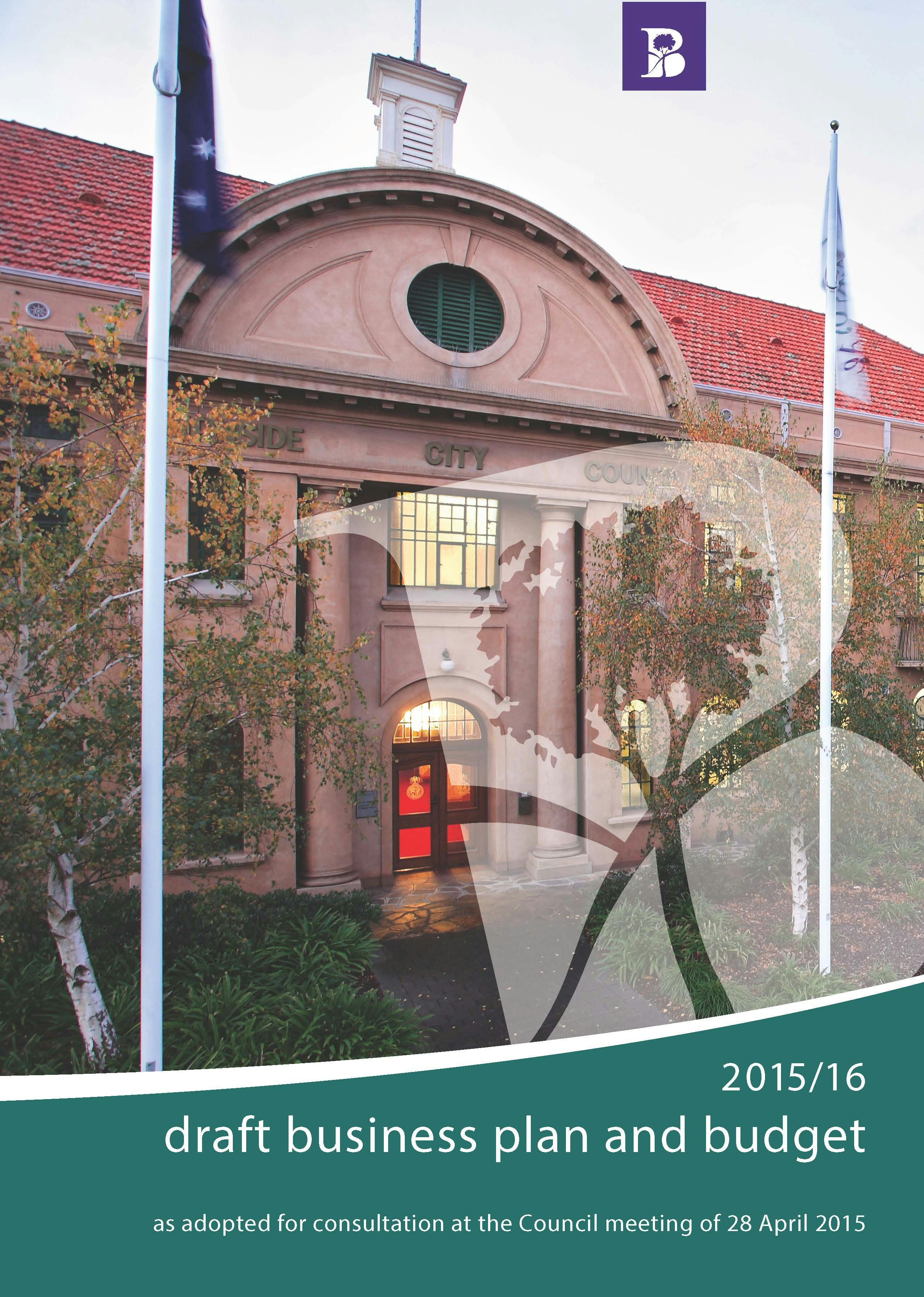 Cover 2015/16 Draft Business Plan and Budget