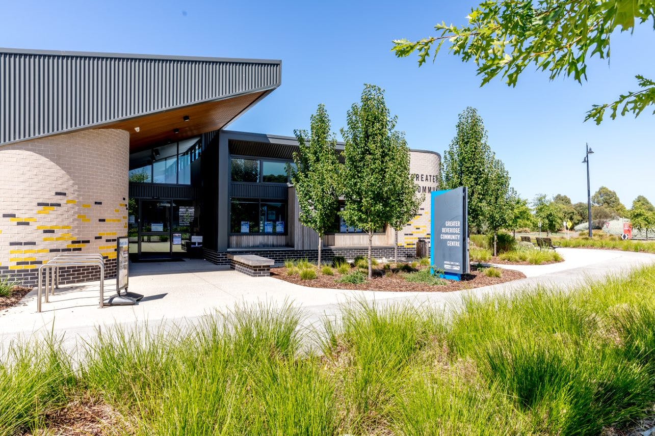 Front entrance and garden at Greater Beveridge Community Centre