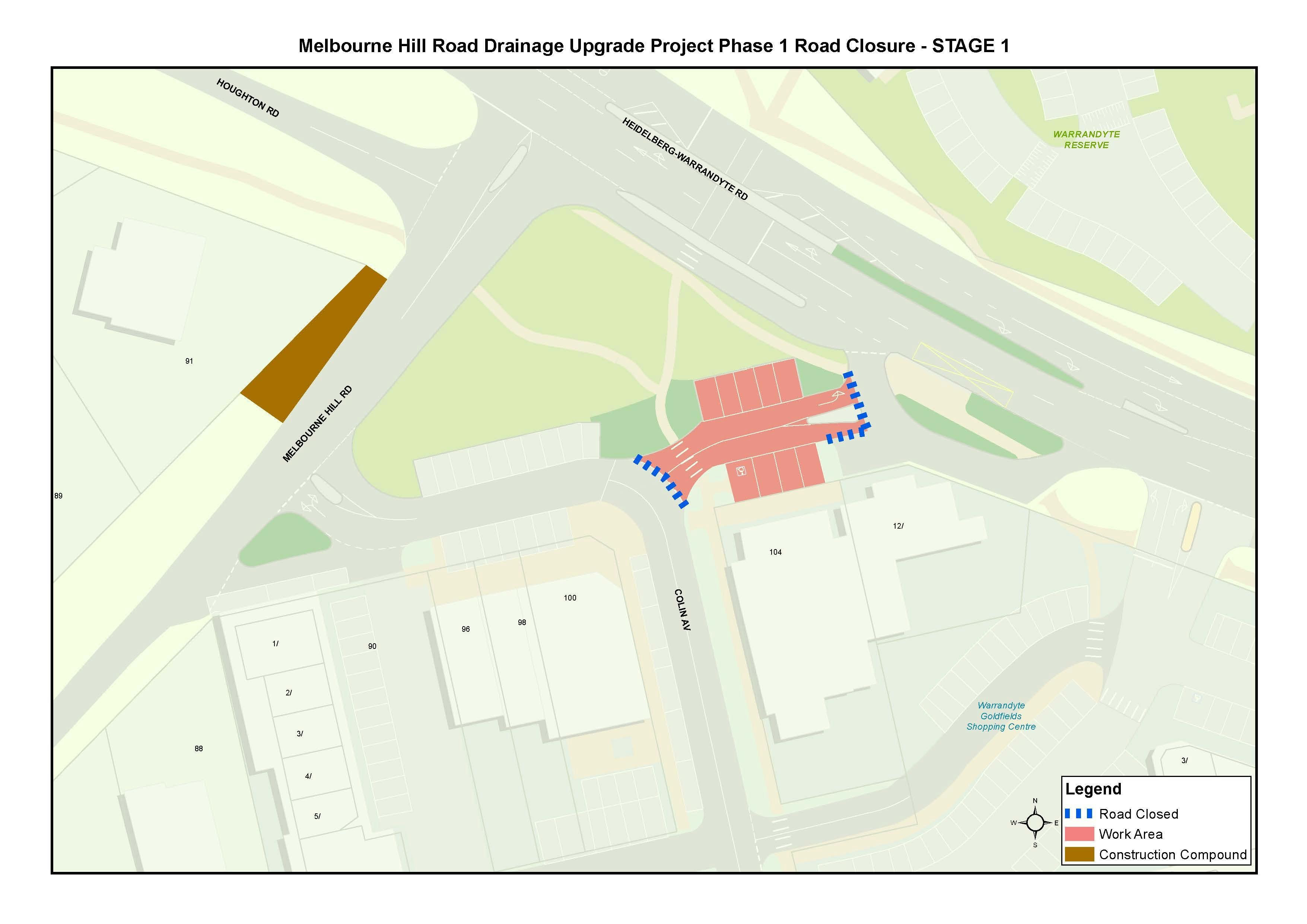 Road Closure Map - Phase one, stage one - COMPLETE