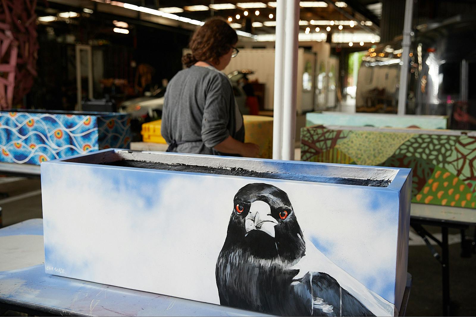 Planter box artwork by Cam Scale