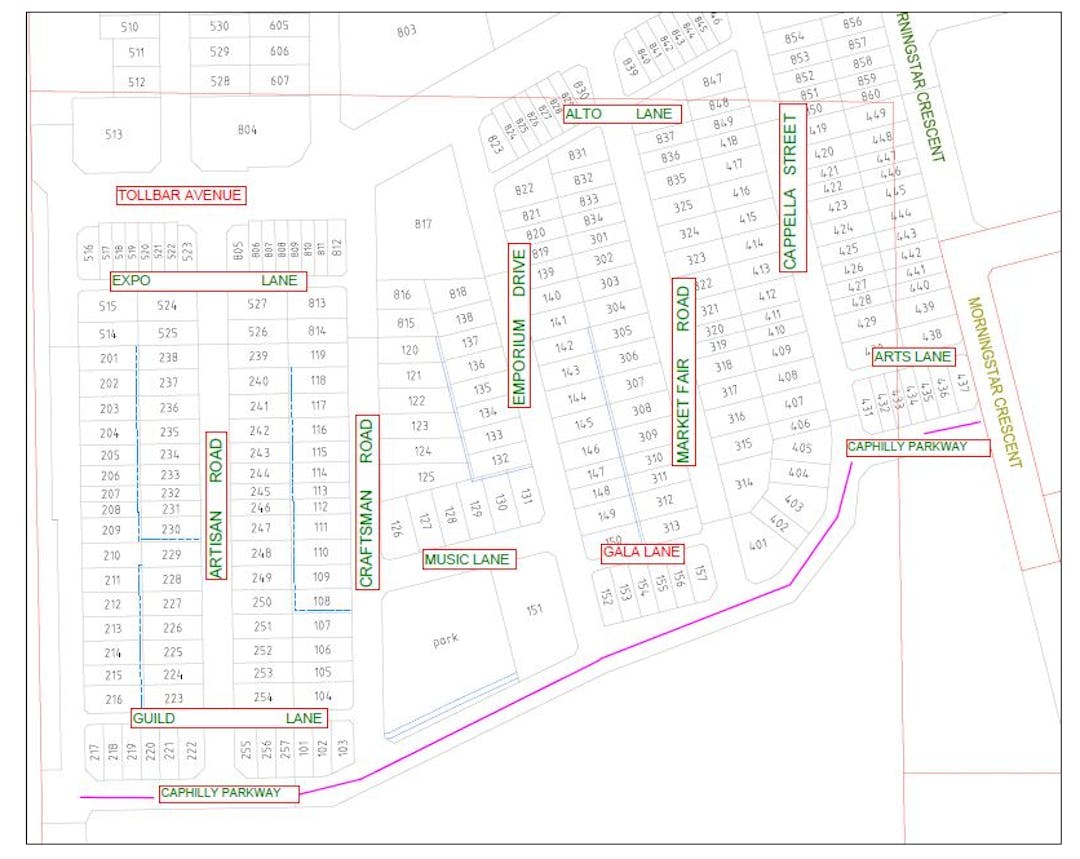 Streets and houses in Cessnock