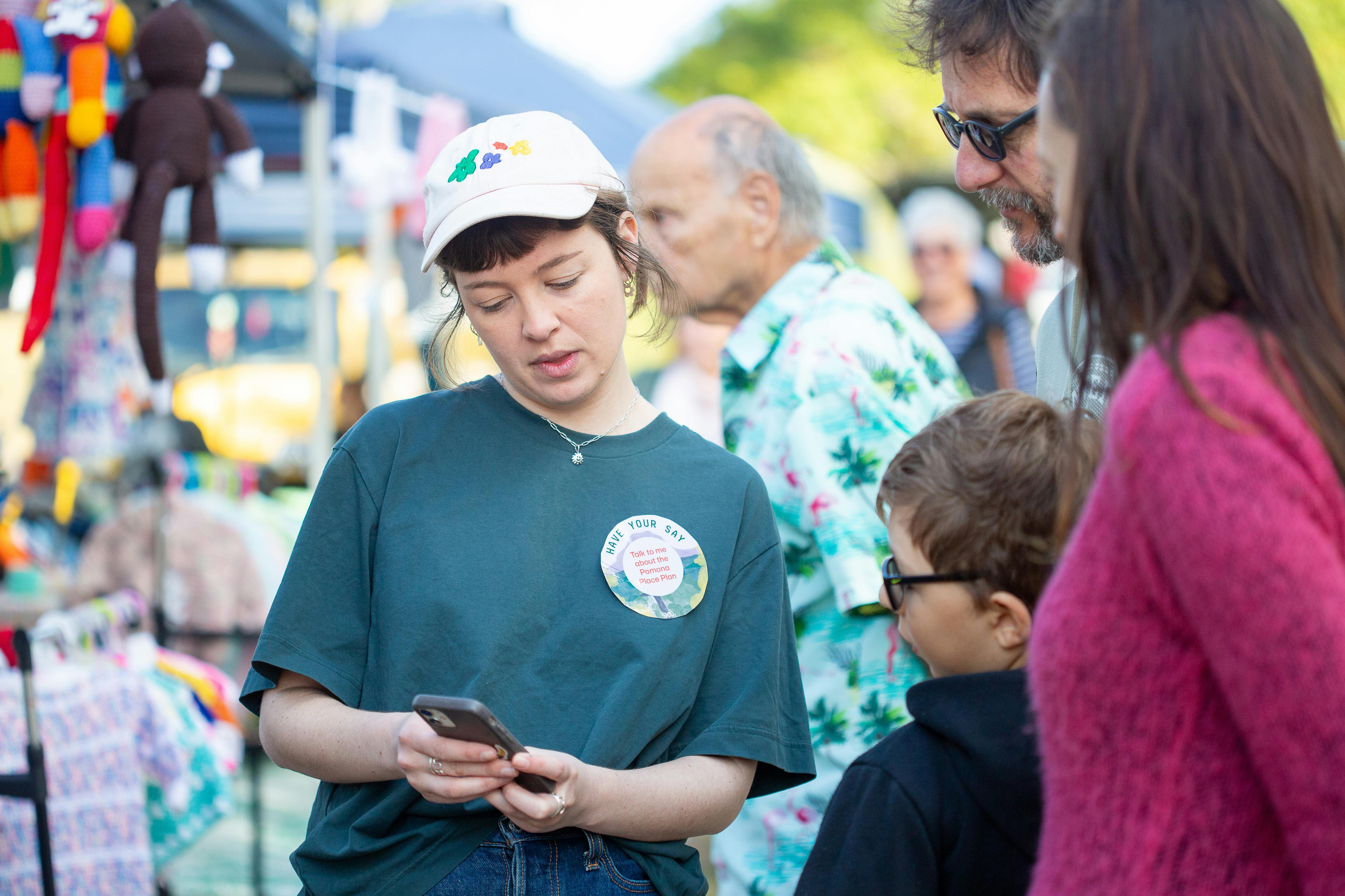 Engaging the community at the Pomona Markets. Image courtesy of Kylie Harber Photography