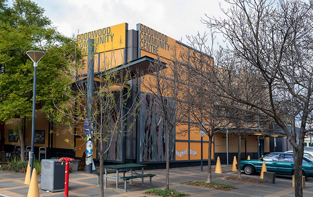 Entrance to Goodwood Community Centre and carpark