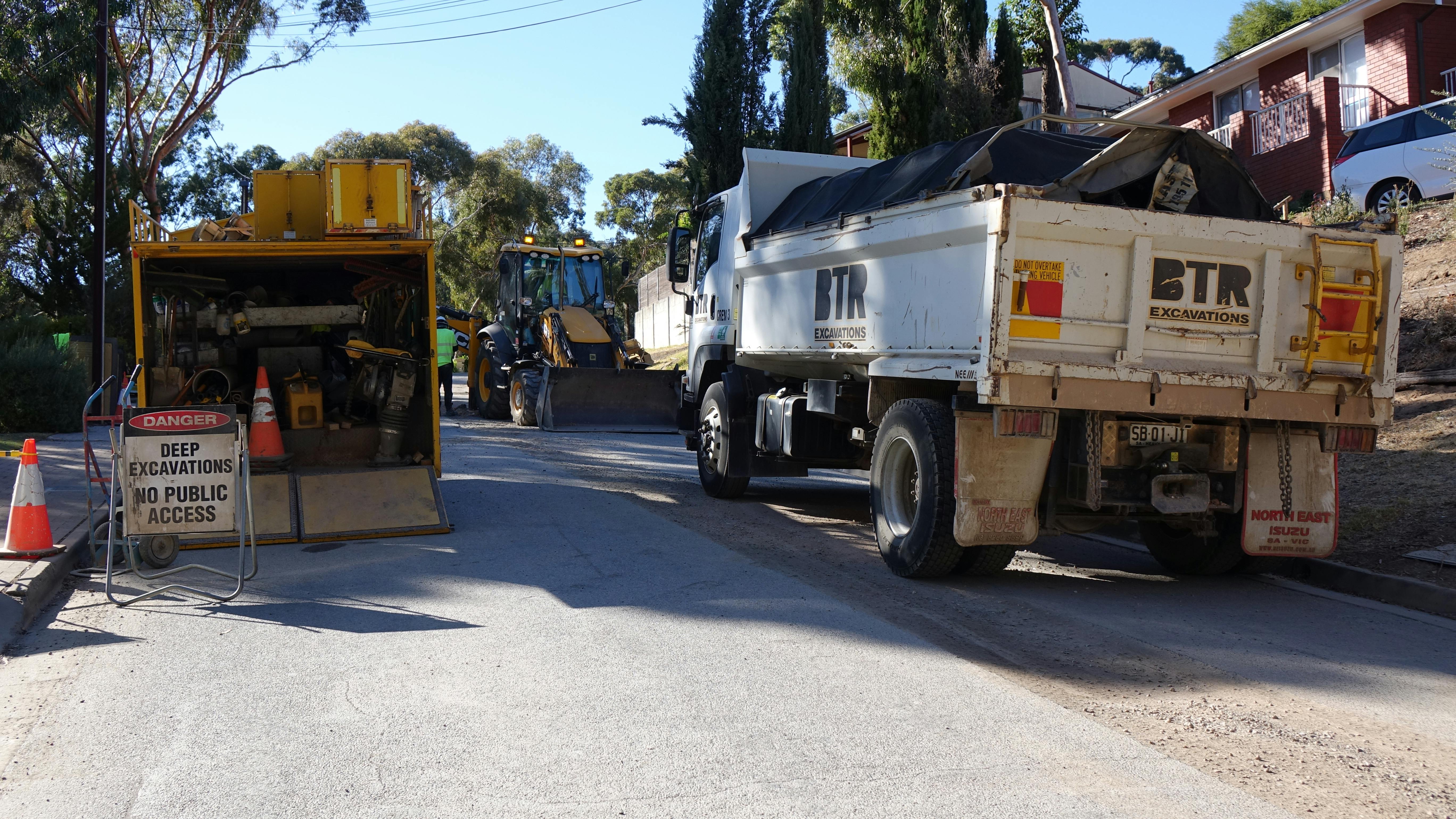 Crews working in Banksia Park