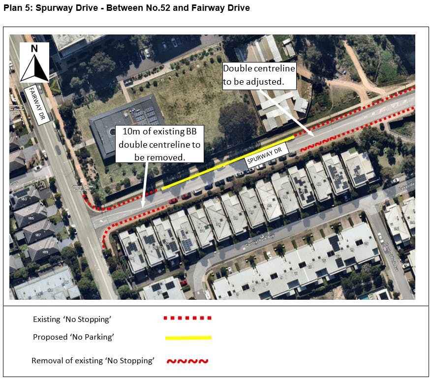 Plan 5 - Spurway Drive - Between No. 52 and Fairway Drive.