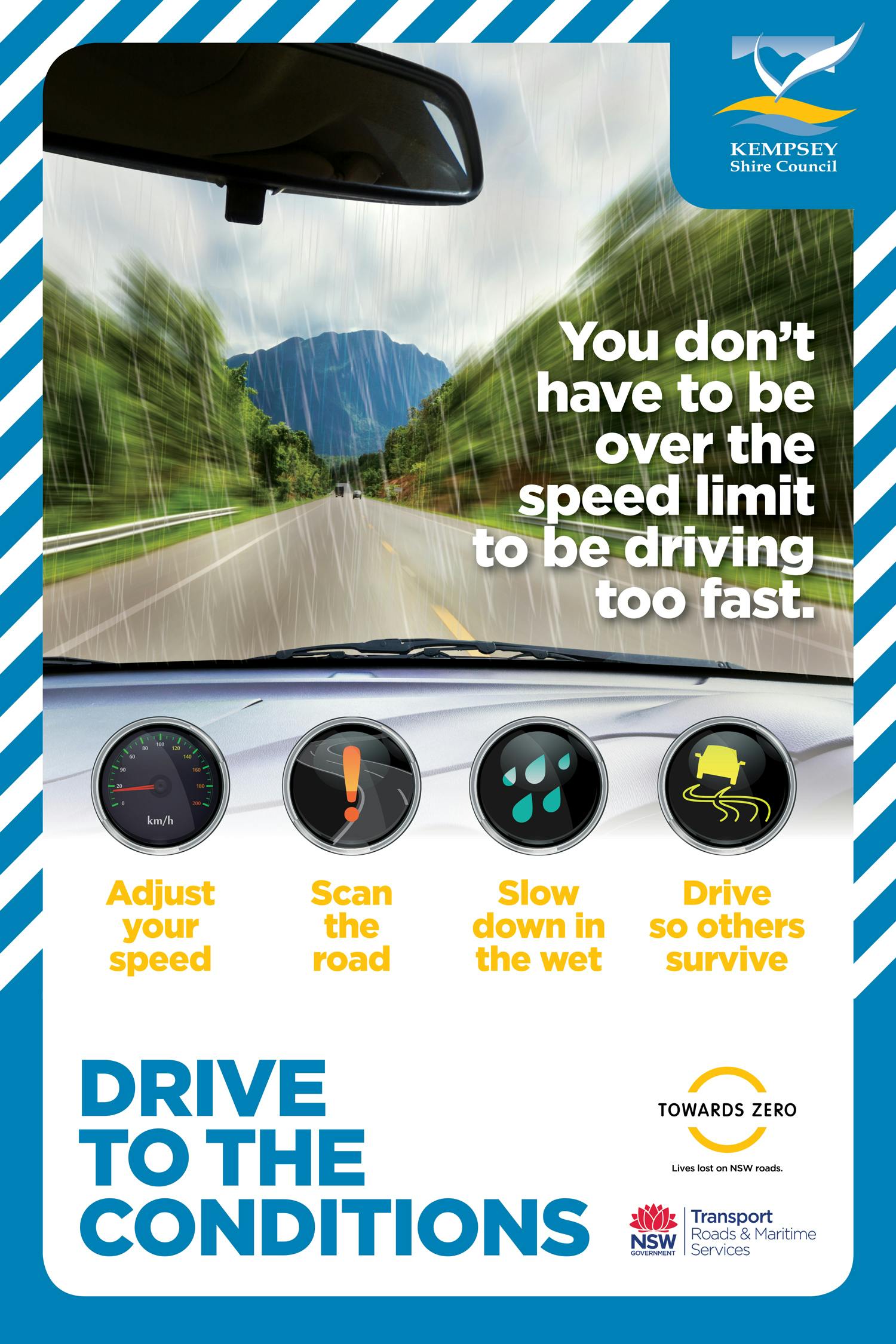You don't have to be over the speed limit to be driving too fast